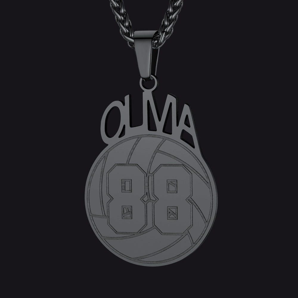 Custom Sports Necklace Name Tag with Jersey Number for Fans Athlete