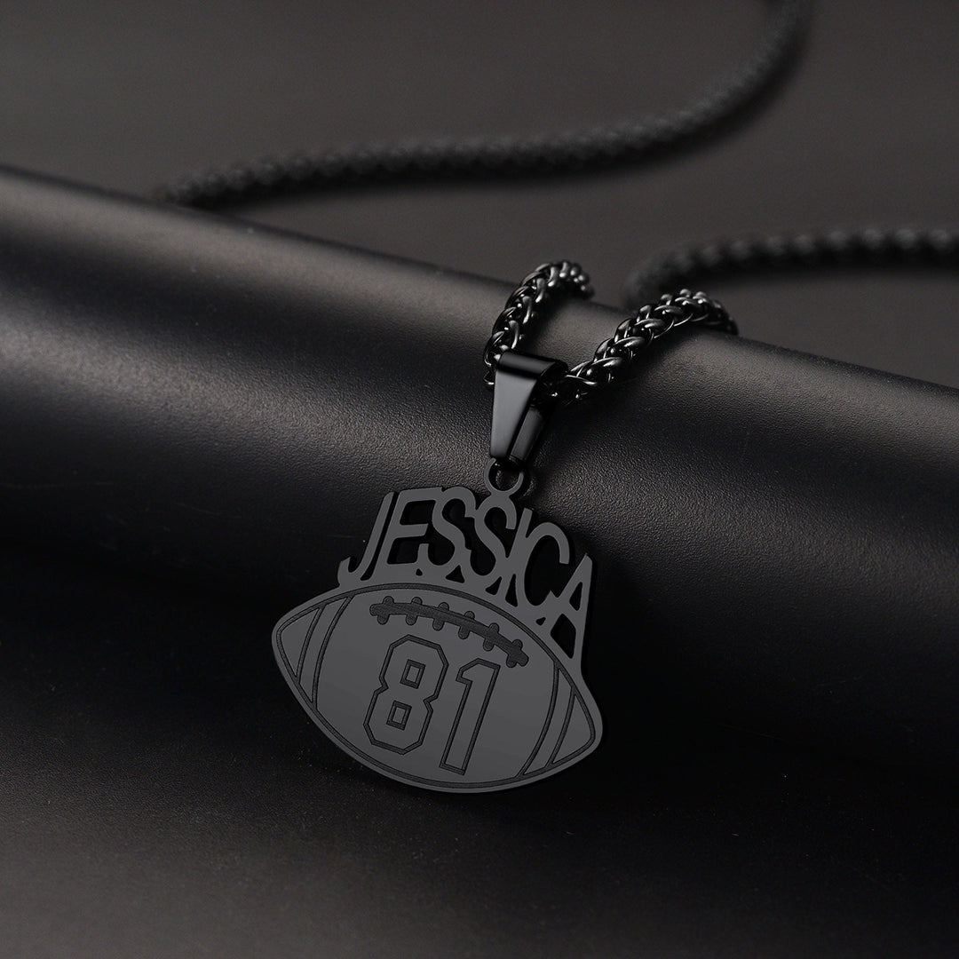 Custom Sports Necklace Name Tag with Jersey Number for Fans Athlete