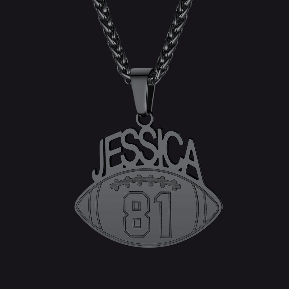 Custom Sports Necklace Name Tag with Jersey Number for Fans Athlete