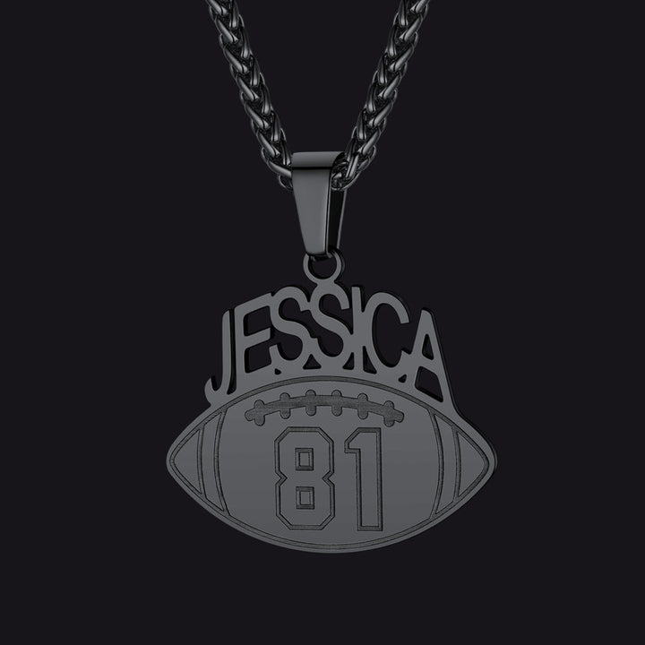 Custom Sports Necklace Name Tag with Jersey Number for Fans Athlete