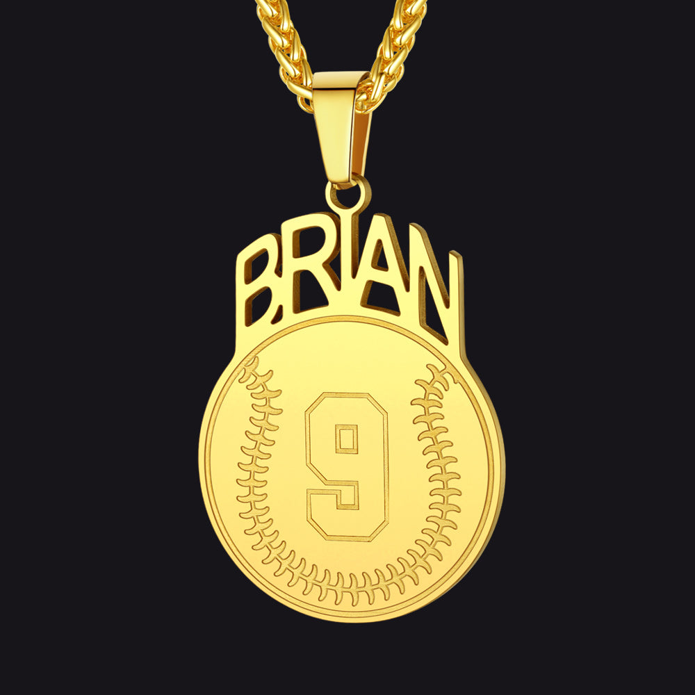 Custom Sports Necklace Name Tag with Jersey Number for Fans Athlete