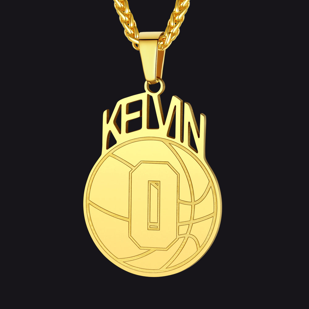 Custom Sports Necklace Name Tag with Jersey Number for Fans Athlete