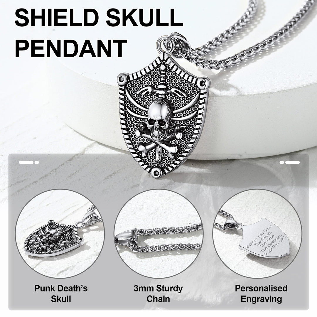 Flash Sale Viking Norse Runes Skull Necklaces for Men and Boys