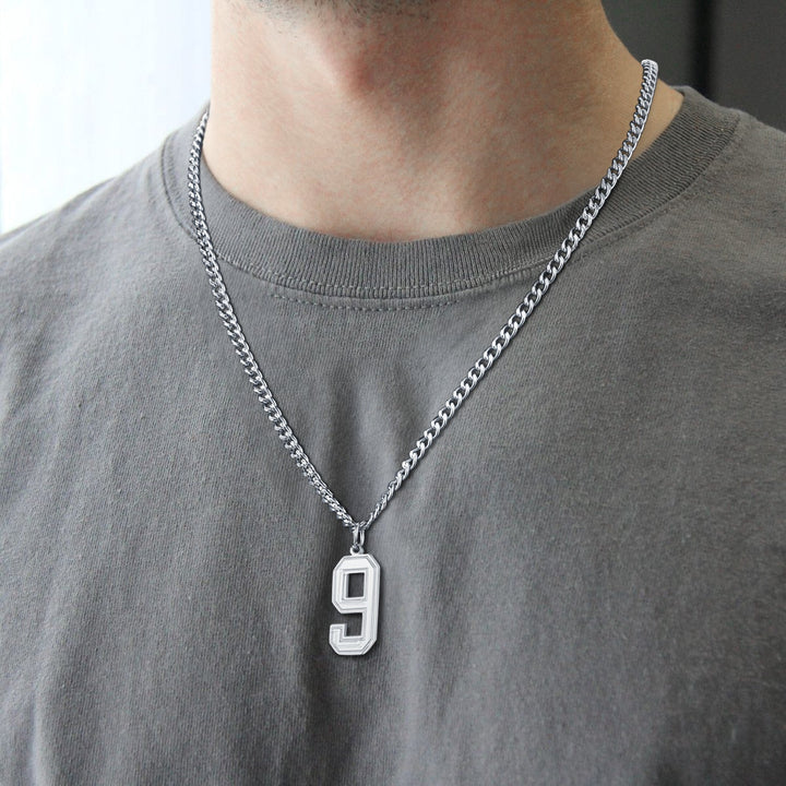 Personalized Sports Jersey Number Chain Necklace for Men Sport Fans