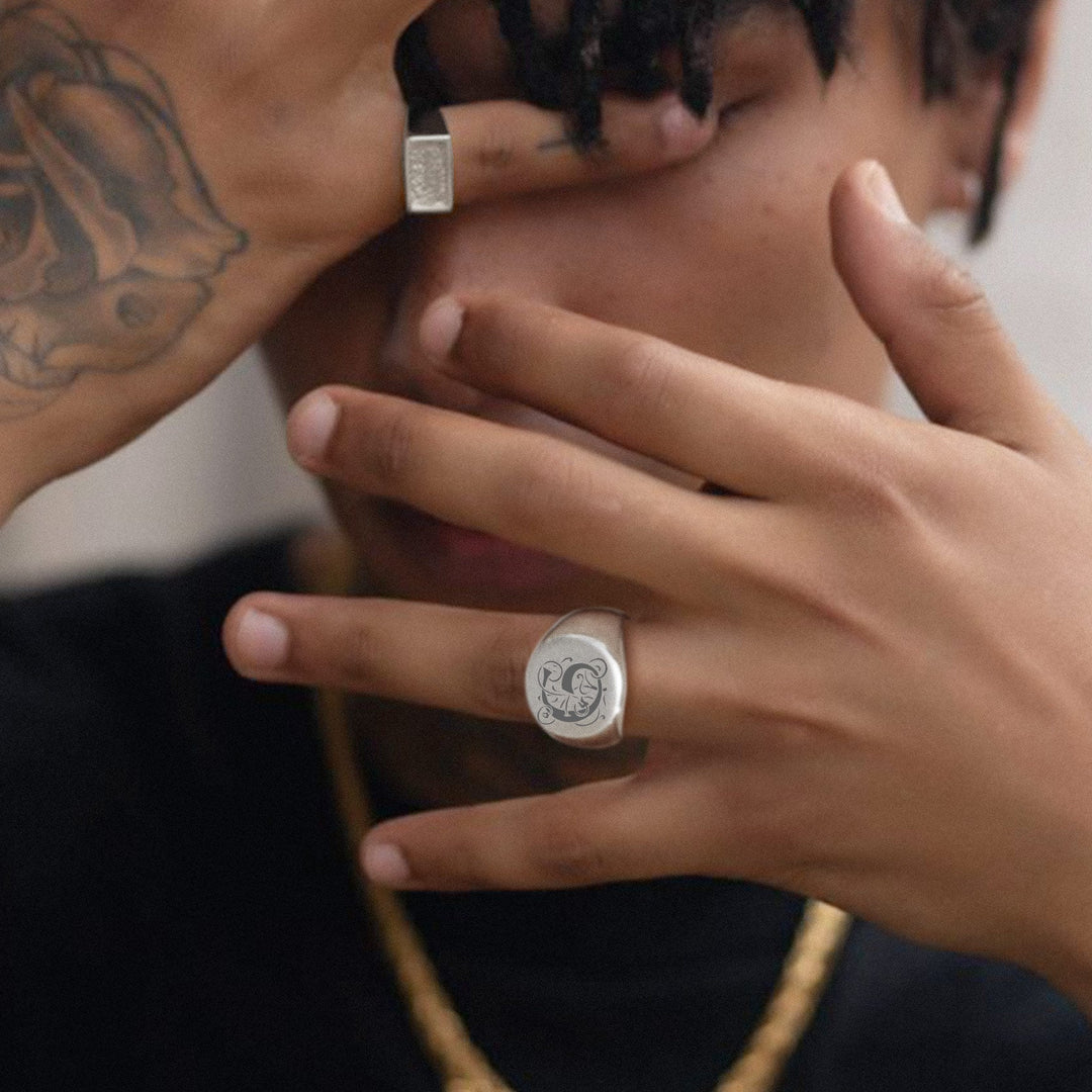 Customized Statement Signet Ring Gifts for Men