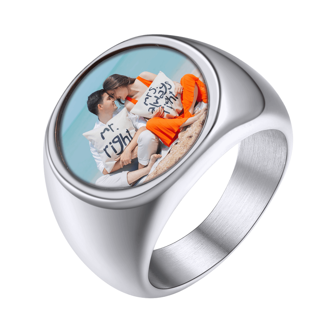 Personalized Photo Ring Memorial Gift For Men Women