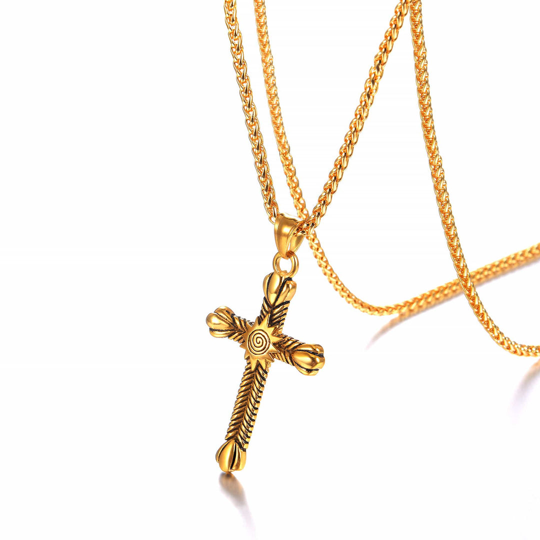 Stainless Steel Cross Crucifix Necklace for Men