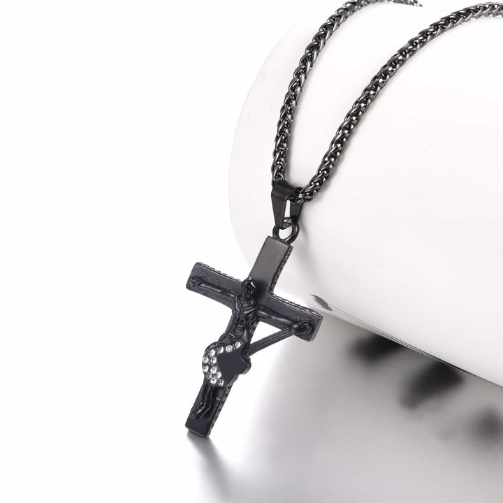 Guitar Jesus Cross Necklace Pendant for Men