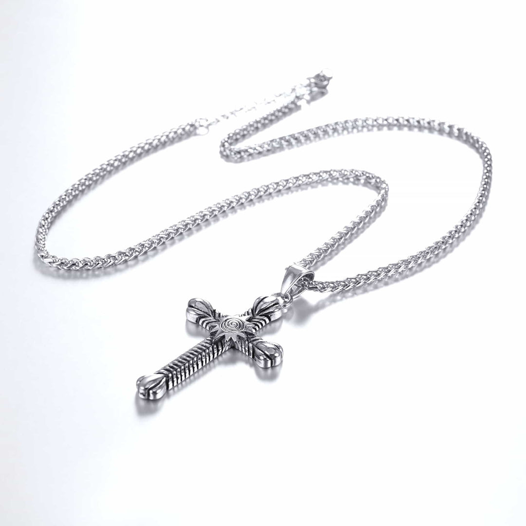 Stainless Steel Cross Crucifix Necklace for Men
