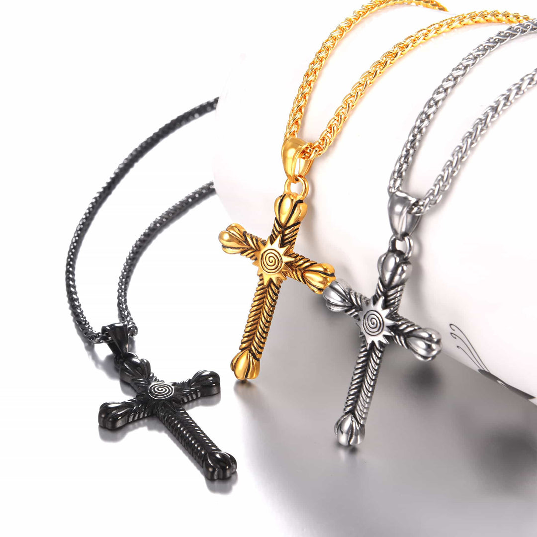 Stainless Steel Cross Crucifix Necklace for Men