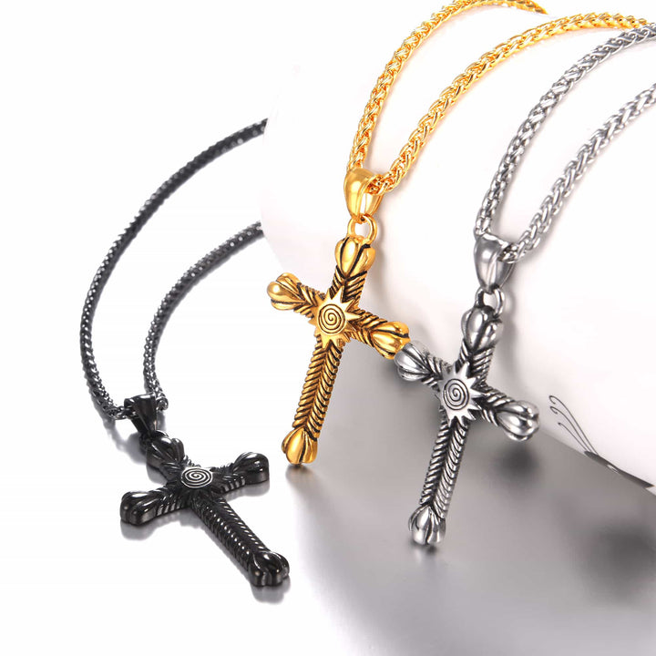 Stainless Steel Cross Crucifix Necklace for Men