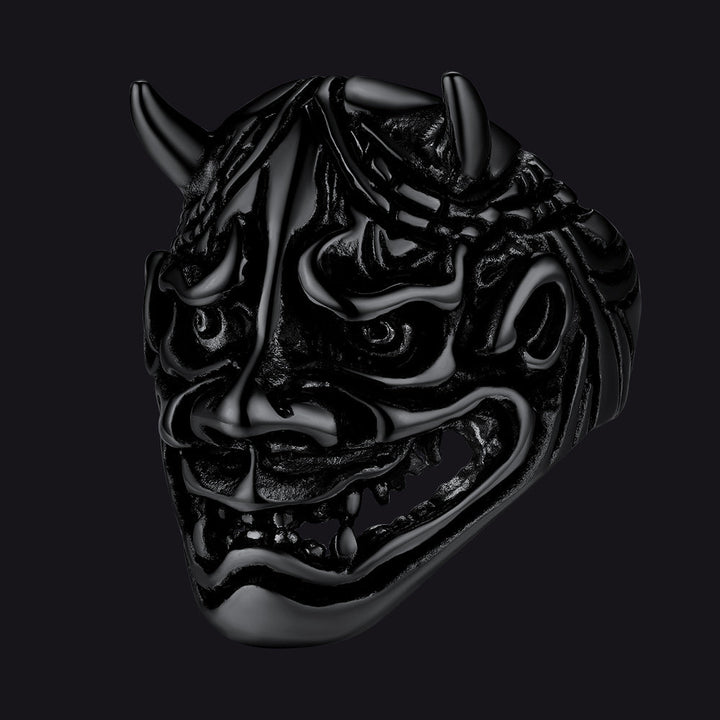 Gothic Hannya Mask Demon Ring for Men