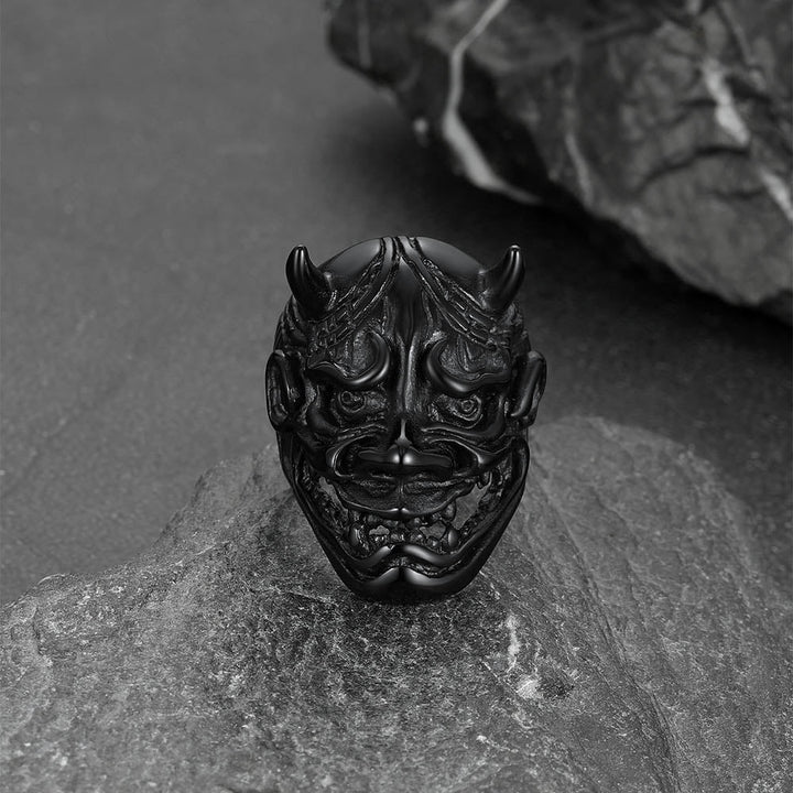 Gothic Hannya Mask Demon Ring for Men
