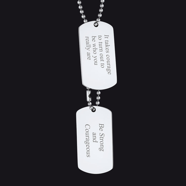 Custom Military Double Dog Tag Necklace Gift for Men
