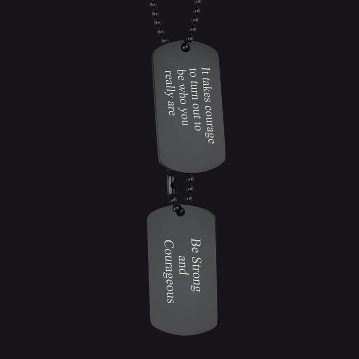 Custom Military Double Dog Tag Necklace Gift for Men