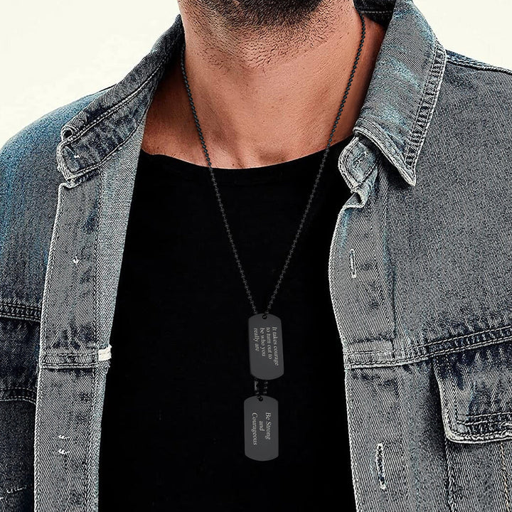 Custom Military Double Dog Tag Necklace Gift for Men