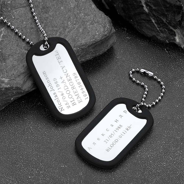 Custom Military Army Double-side Dog Tag Necklace for Men