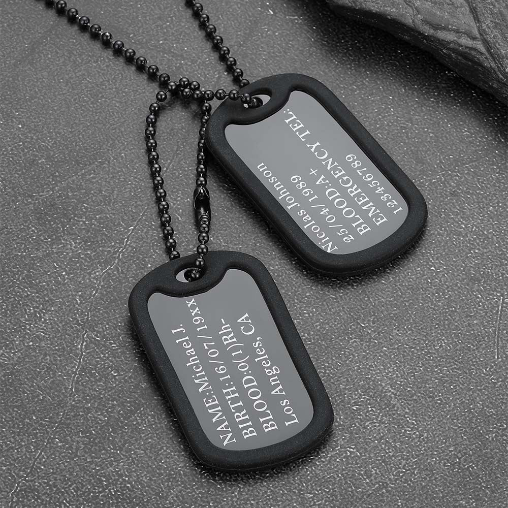 Custom Military Army Double-side Dog Tag Necklace for Men