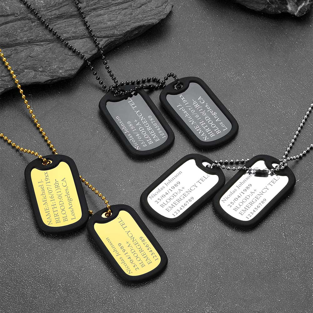 Custom Military Army Double-side Dog Tag Necklace for Men