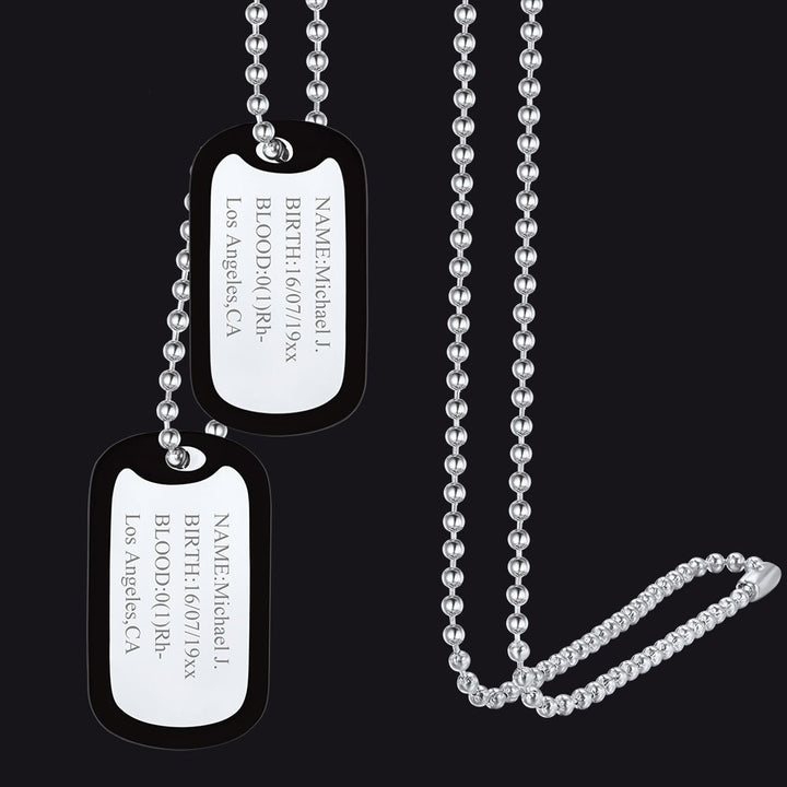 Custom Military Army Double-side Dog Tag Necklace for Men