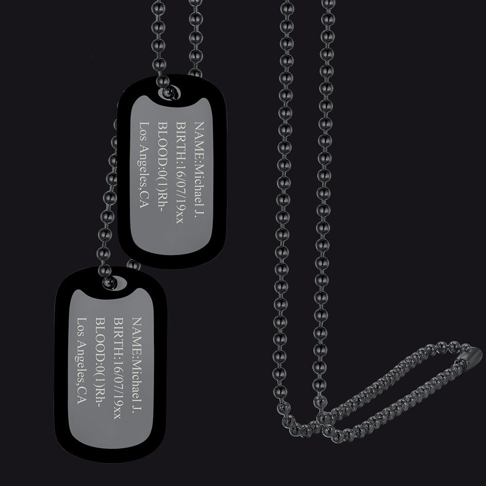 Custom Military Army Double-side Dog Tag Necklace for Men
