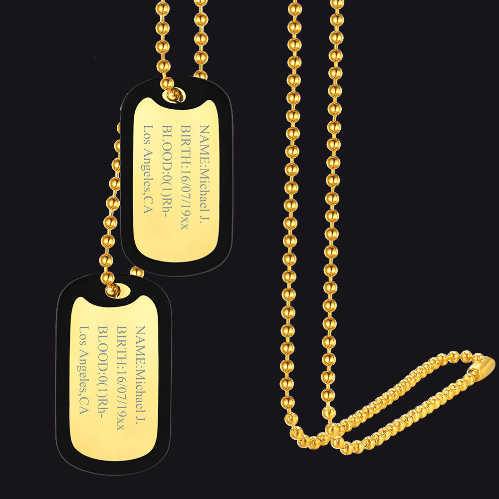 Custom Military Army Double-side Dog Tag Necklace for Men