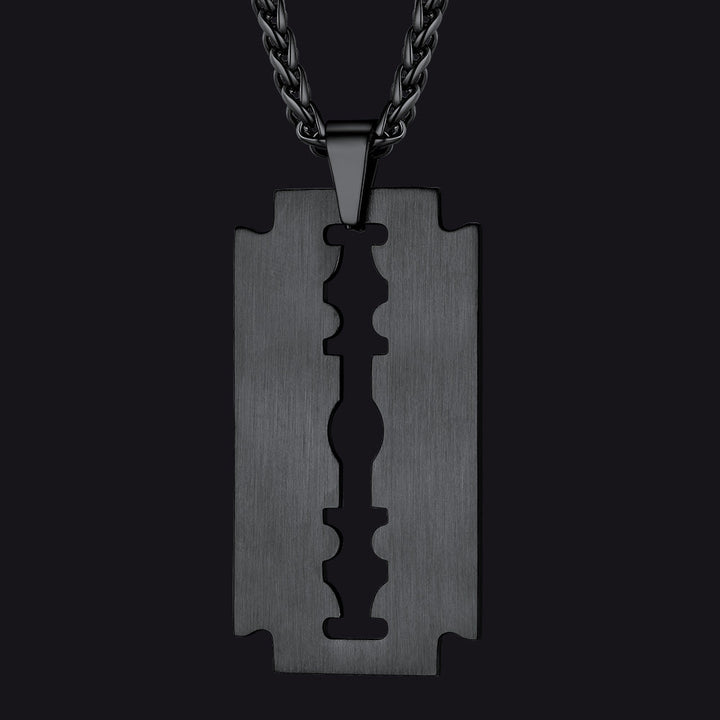 Eboy Razor Blade Dog Tag Pendant Necklace for Men