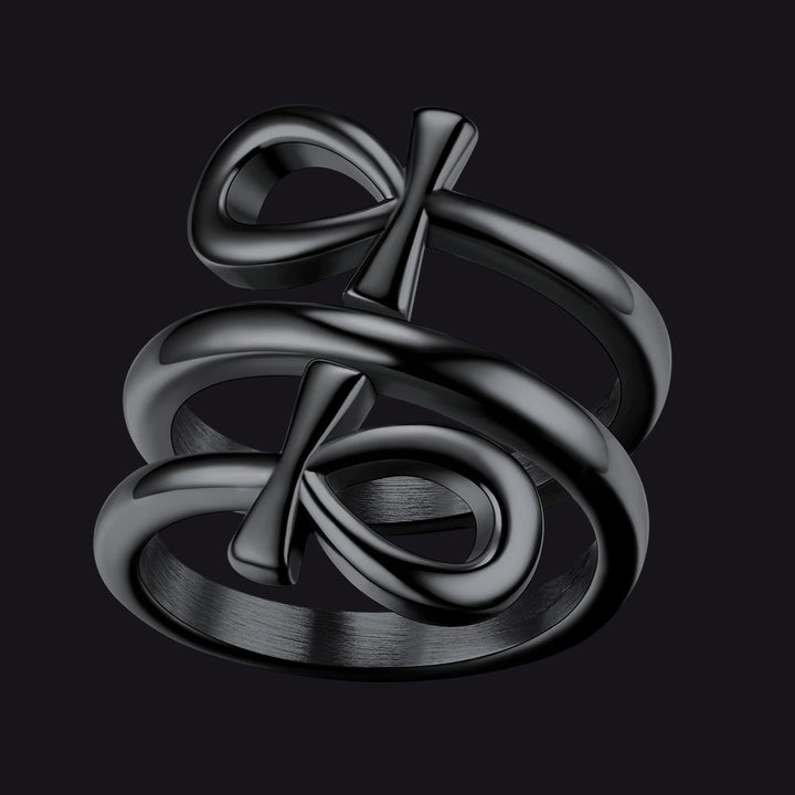 Egyptian Ankh Cross Rings Amulet Jewelry for Men Women