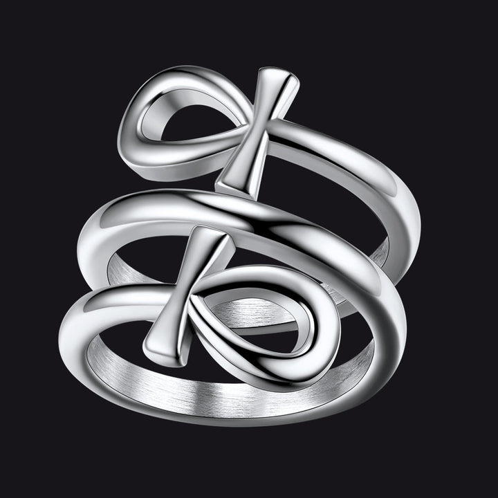 Egyptian Ankh Cross Rings Amulet Jewelry for Men Women