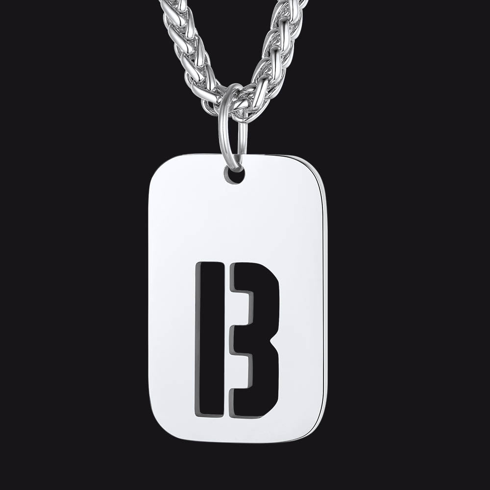 Hollow Personalized Initial Dog Tag Necklace for Men and Women