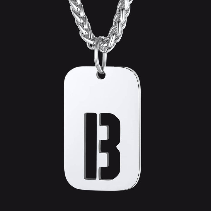 Hollow Personalized Initial Dog Tag Necklace for Men and Women