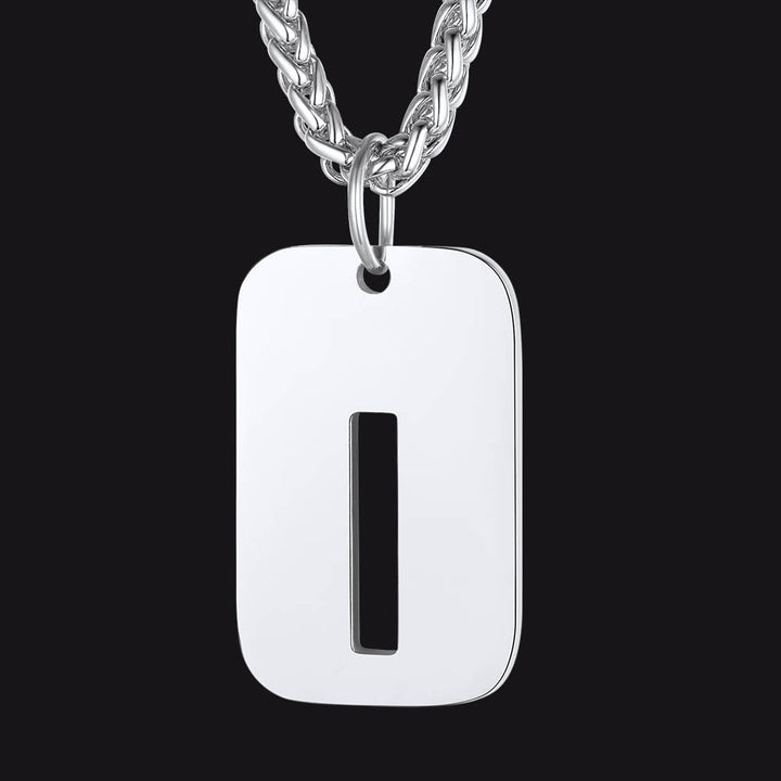 Hollow Personalized Initial Dog Tag Necklace for Men and Women