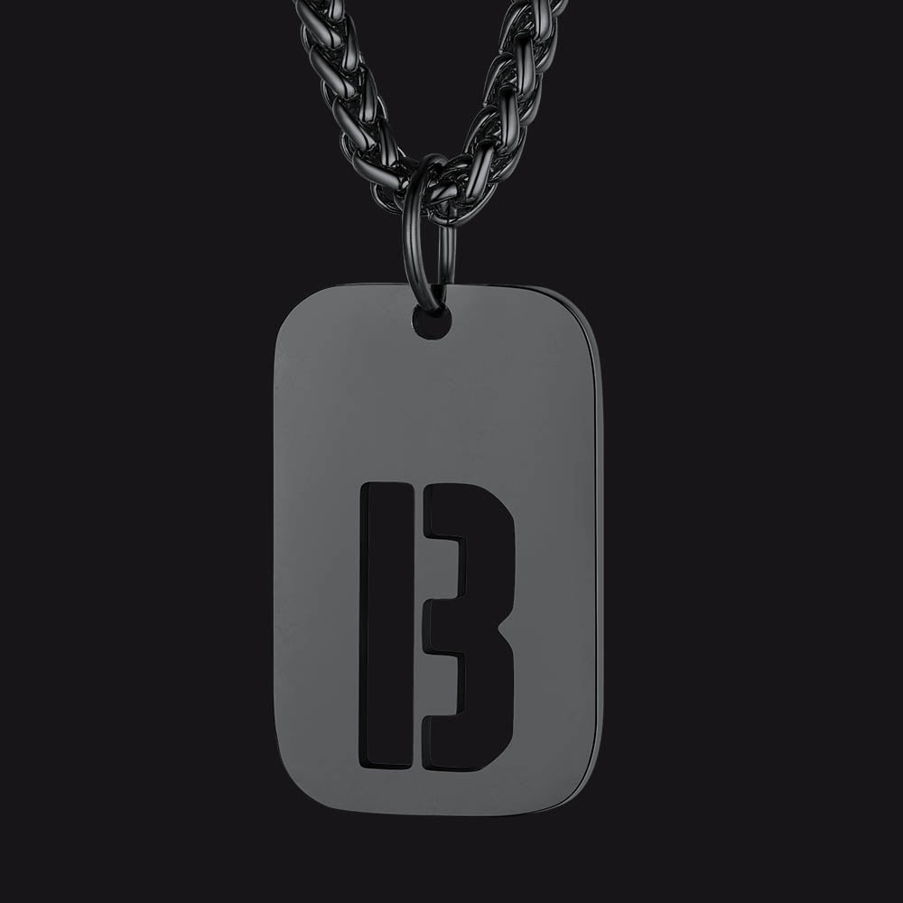 Hollow Personalized Initial Dog Tag Necklace for Men and Women