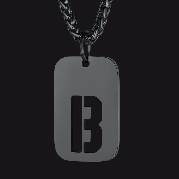 Hollow Personalized Initial Dog Tag Necklace for Men and Women