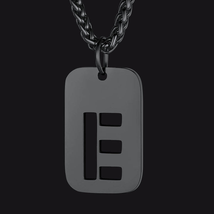Hollow Personalized Initial Dog Tag Necklace for Men and Women