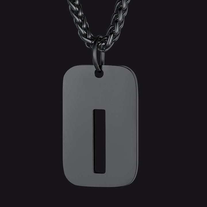 Hollow Personalized Initial Dog Tag Necklace for Men and Women