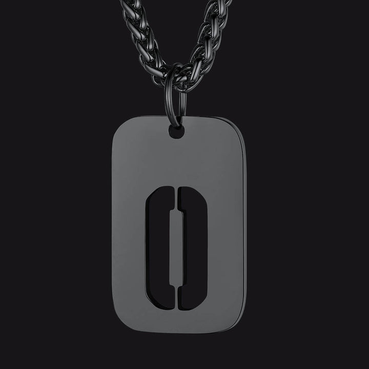 Hollow Personalized Initial Dog Tag Necklace for Men and Women