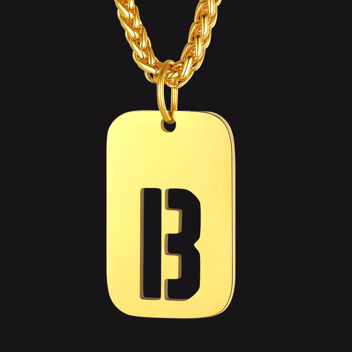 Hollow Personalized Initial Dog Tag Necklace for Men and Women