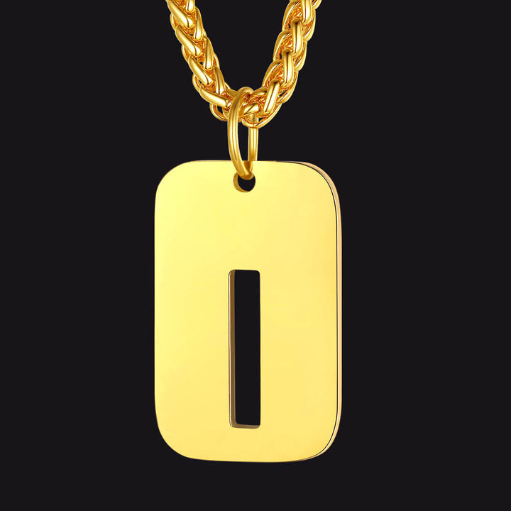 Hollow Personalized Initial Dog Tag Necklace for Men and Women