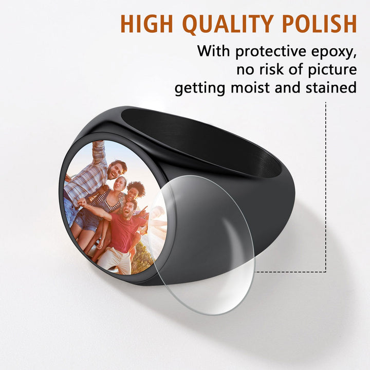 Personalized Photo Ring Memorial Gift For Men Women