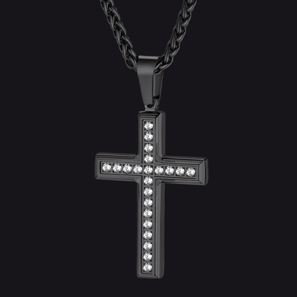 Diamond Cross Pendant Necklace for Men