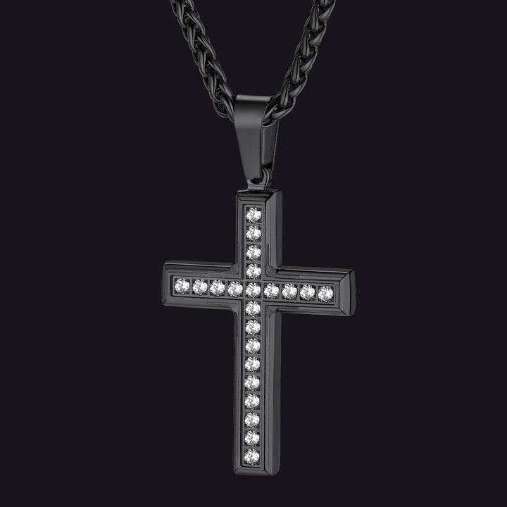 Diamond Cross Pendant Necklace for Men