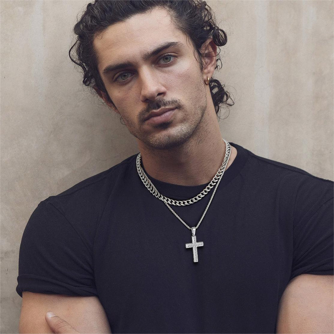 Diamond Cross Pendant Necklace for Men