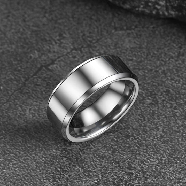 Beveled Edge Basic Wedding Tungsten Carbide Band Ring for Men