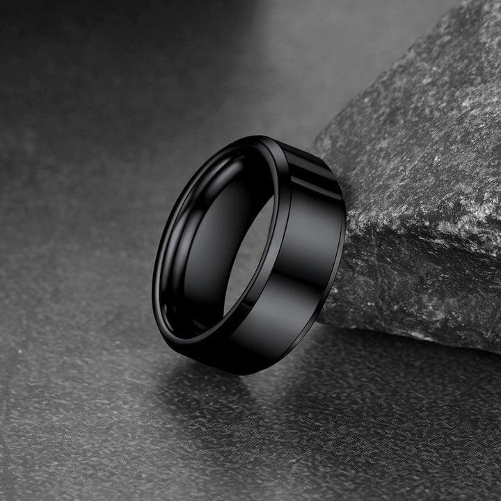 Beveled Edge Basic Wedding Tungsten Carbide Band Ring for Men