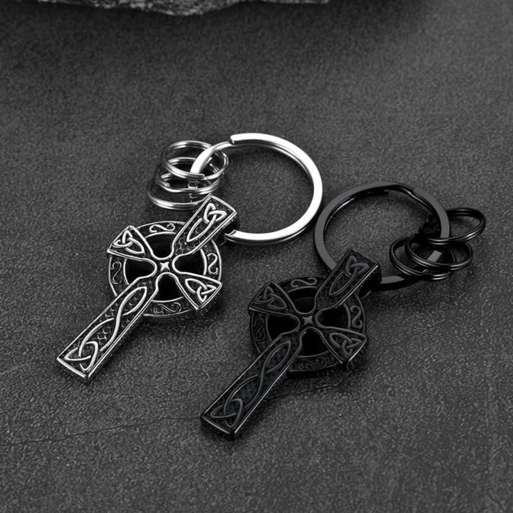 Viking Celtic Cross Keychain Amulet for Men