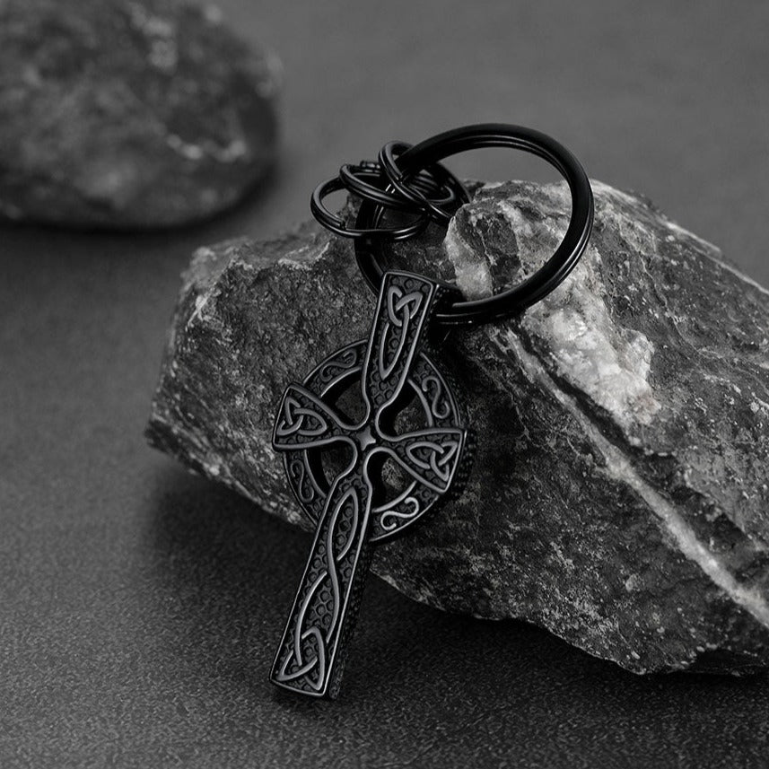 Viking Celtic Cross Keychain Amulet for Men