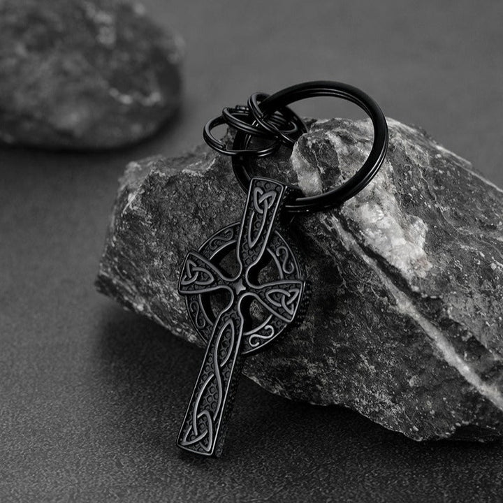Viking Celtic Cross Keychain Amulet for Men