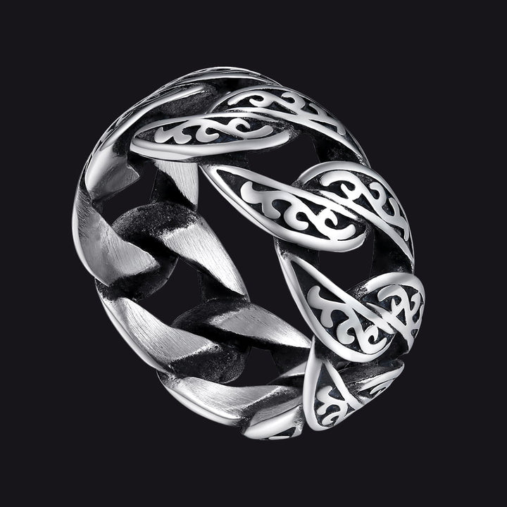 Celtic Cuban Chain Ring For Men Stainless Steel