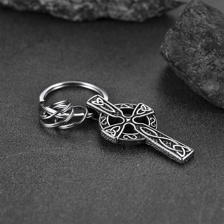 Viking Celtic Cross Keychain Amulet for Men